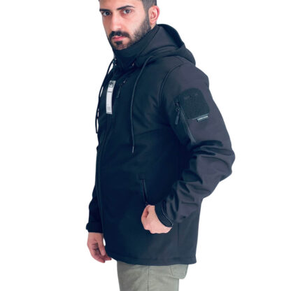 siyah softshell mont kapisonlu su gecirmez