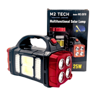 M2 Tech 25 W Solar ve USB Şarjlı Fener